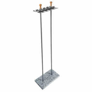 Stainless steel vetric stand 10 places granite base