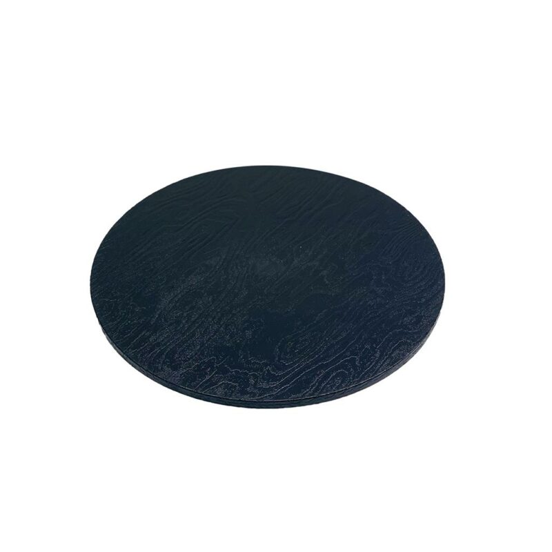 Tagliere rotondo per il servizio, effetto legno, diametro 40cm COLORE NERO