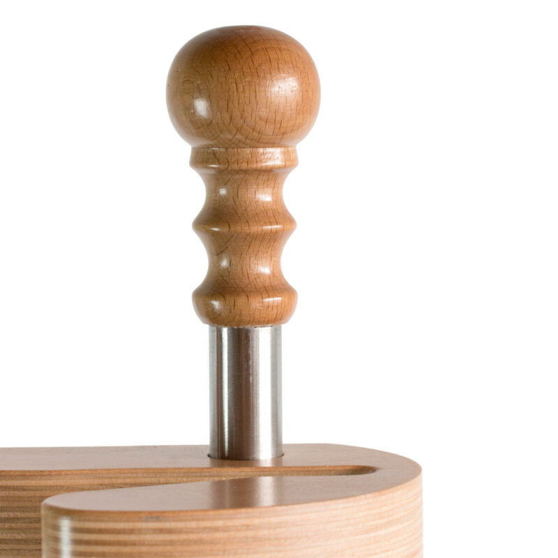 Supporto universale 3 posti in acciaio inox e legno, completo di poggia pale in legno - Image 5
