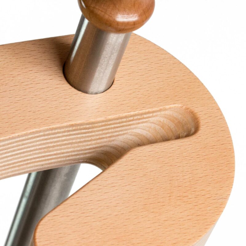 Supporto universale 3 posti in acciaio inox e legno, completo di poggia pale in legno - Image 7