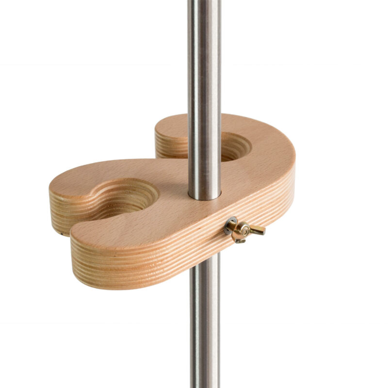 Supporto universale 3 posti in acciaio inox e legno, completo di poggia pale in legno - Image 9