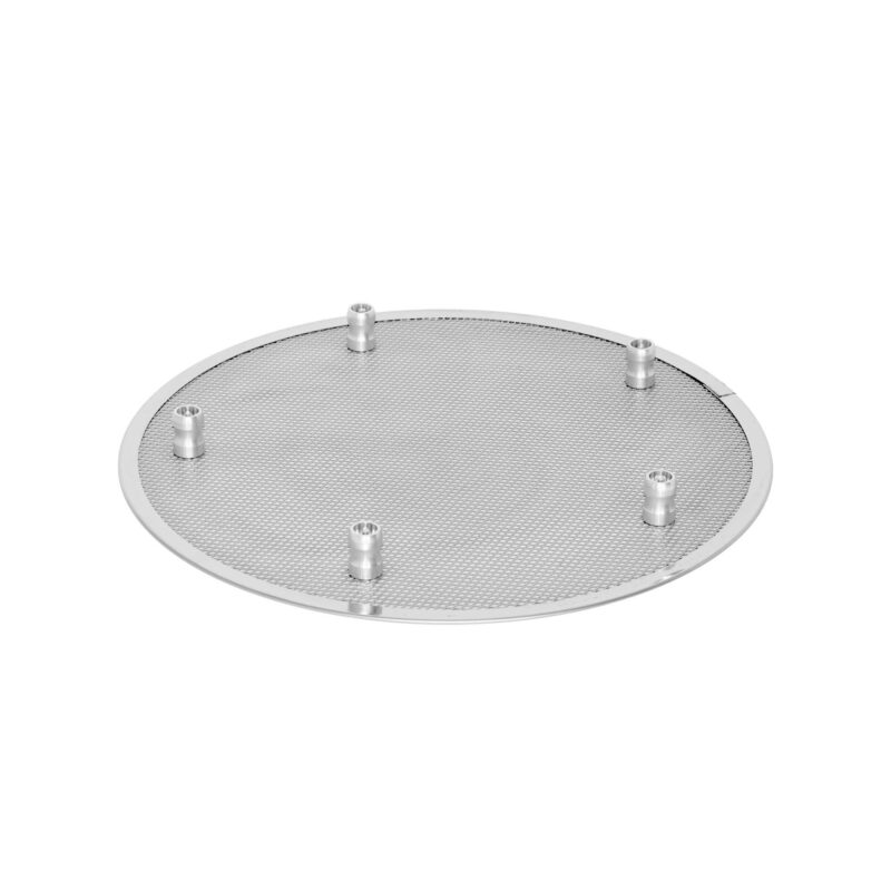 Retina rotonda in acciaio inox con piedini in alluminio di altezza 3cm - immagine 2