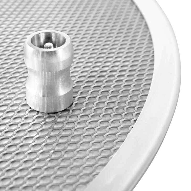 Retina rotonda in acciaio inox con piedini in alluminio di altezza 3cm - immagine 4