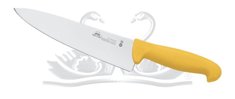 Coltello trinciante da cuoco con lama in acciaio al nitrogeno e manico giallo, lunghezza lama 20cm