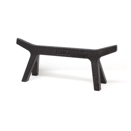 Alare poggia legna in ghisa, modello cavalletto lunghezza 40cm