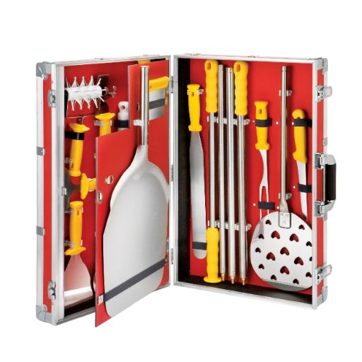 Valigia rigida pizzaiolo, professionale, completa con 14 attrezzi