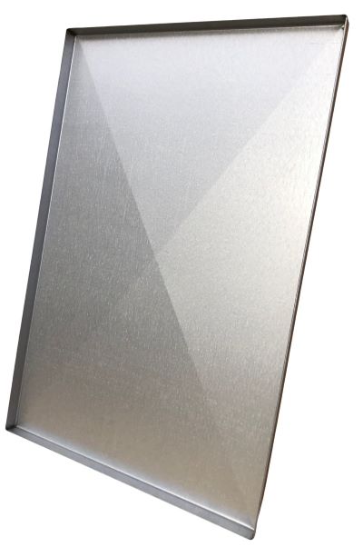 Teglia in lamiera alluminata misura 60x40x2cm bordi dritti, con diagonale