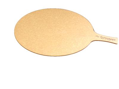 Tagliere rotondo in laminato plastico, diametro 34cm color legno chiaro